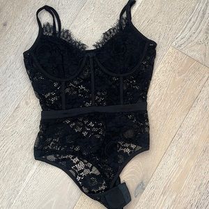 Black lace bodysuit